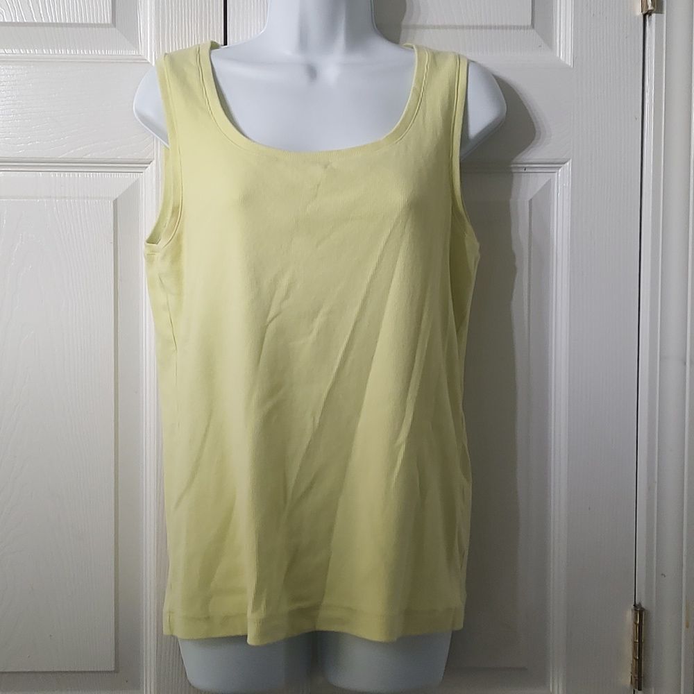 Chico's Yellow 2pc Set Button Down Blouse With Ta… - image 6